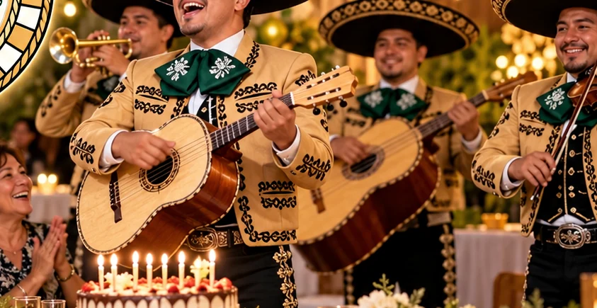 Mariachi tocando durante una fiesta de cumpleaños