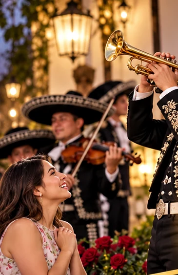 Mariachi interpretando la trompeta
